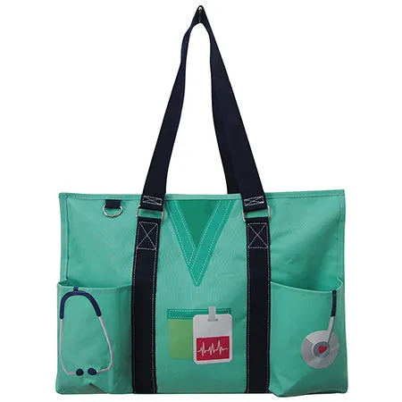 Mint Nurse Life NGIL Zippered Caddy Large Organizer Tote Bag