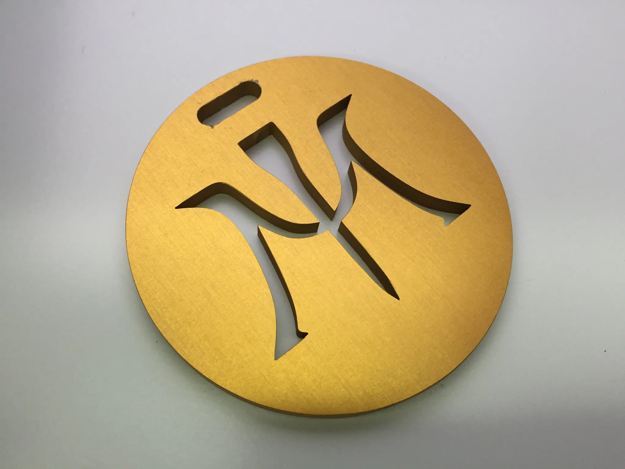 Miura Golf Bag Tag Cut Thru  Logo Aluminum in Yellow