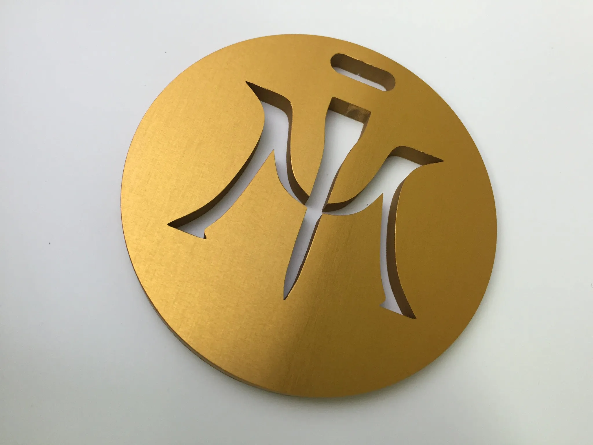 Miura Golf Bag Tag Cut Thru  Logo Aluminum in Yellow