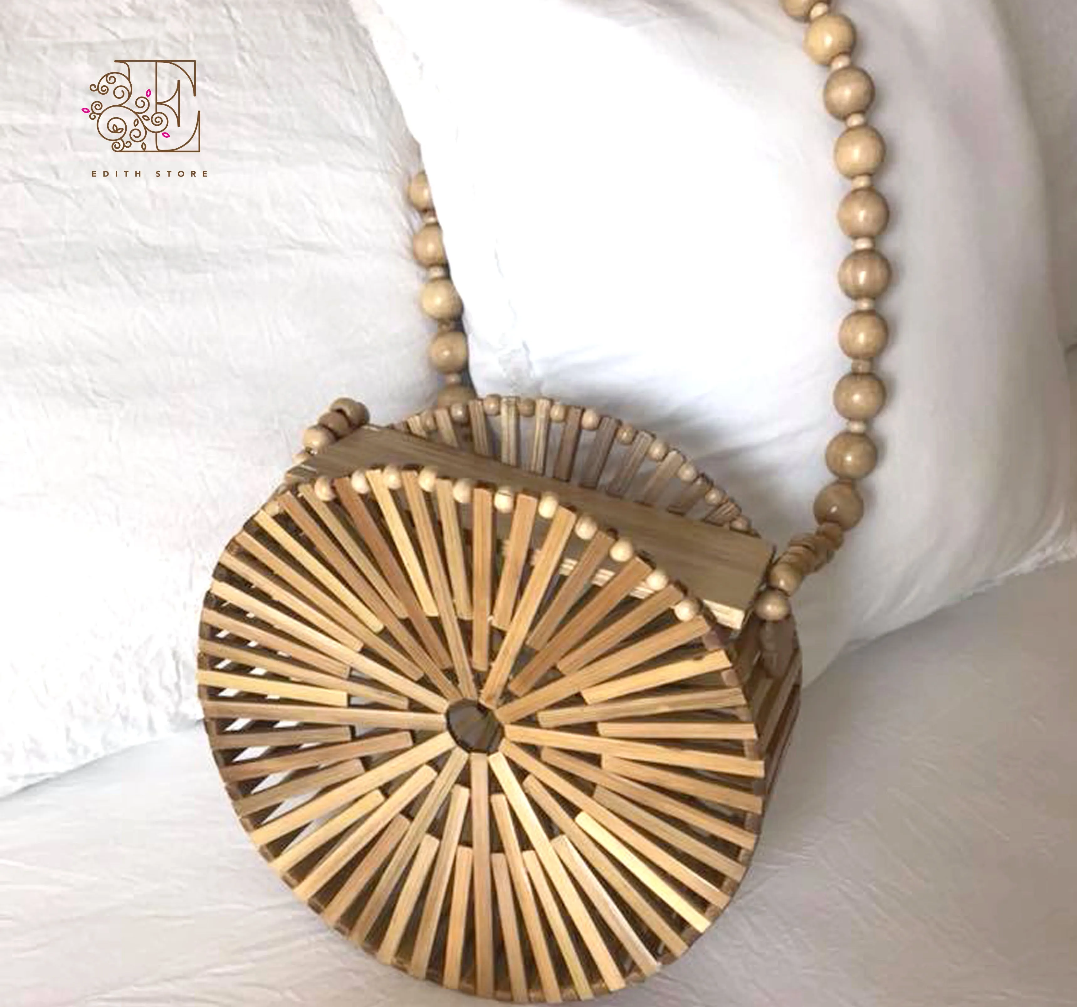 Natural Round Bamboo bag