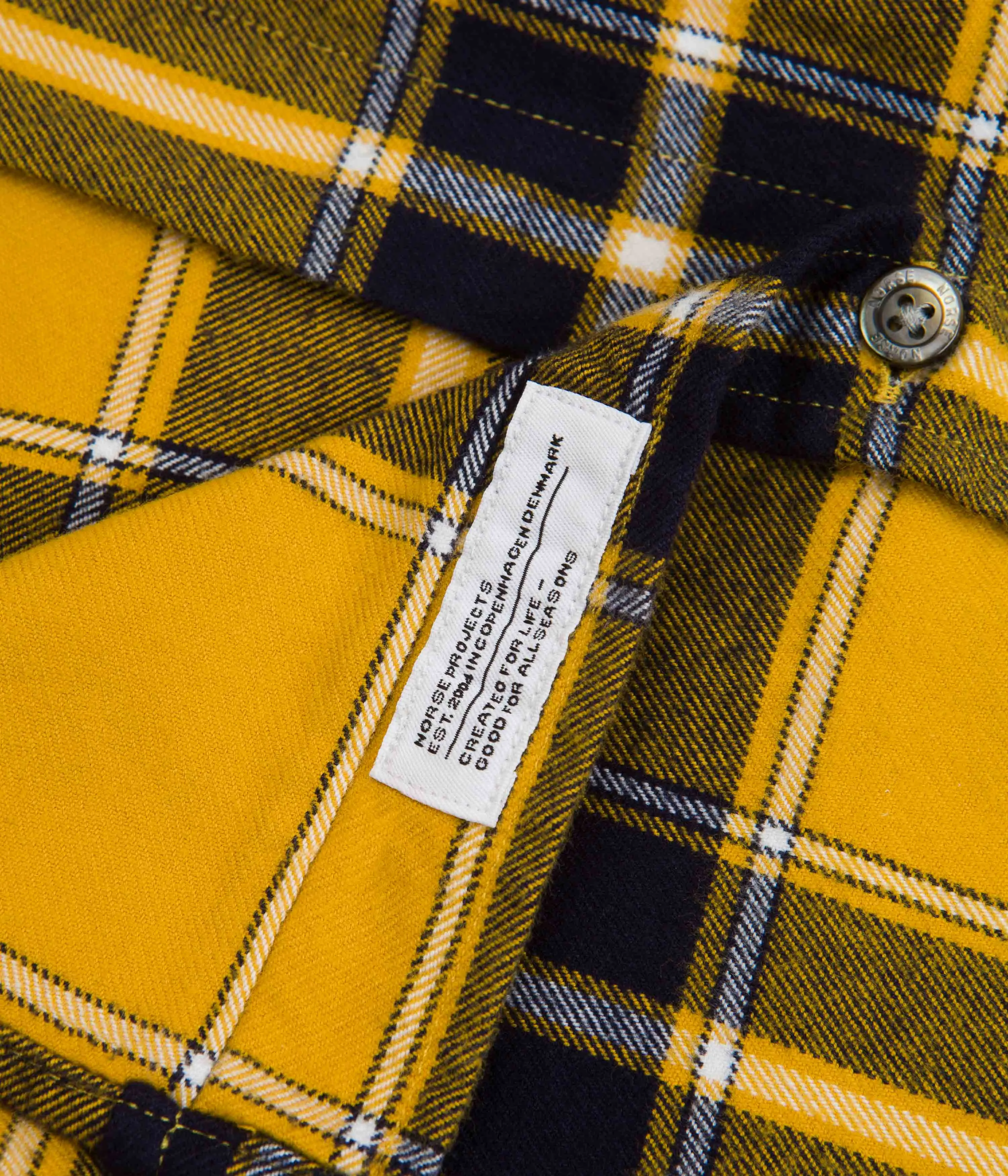 Norse Projects Anton Brushed Flannel Check Shirt - Turmeric Yellow