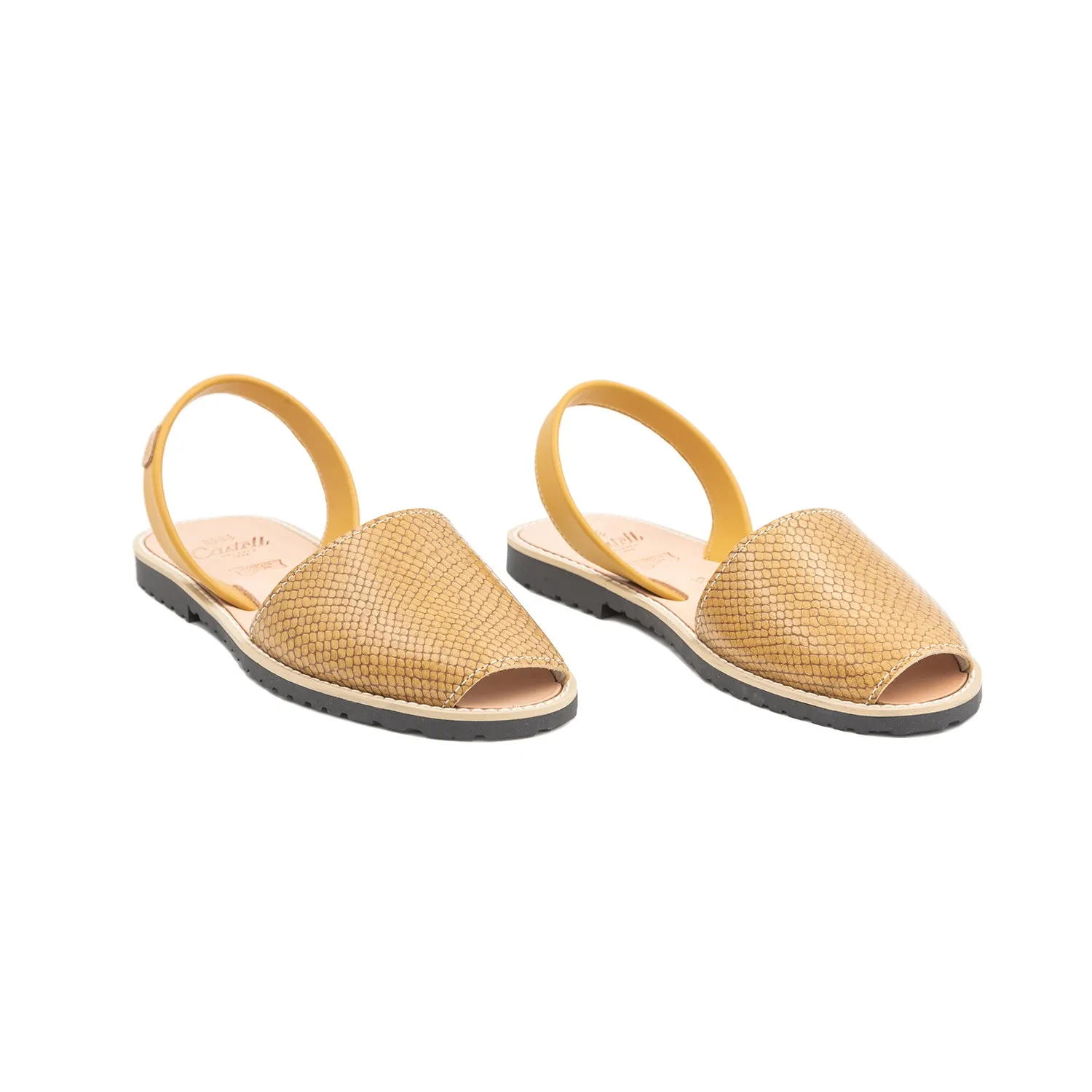 Open Toe Leather Sandal For Women- Madona 1056H Volanato Ciervo