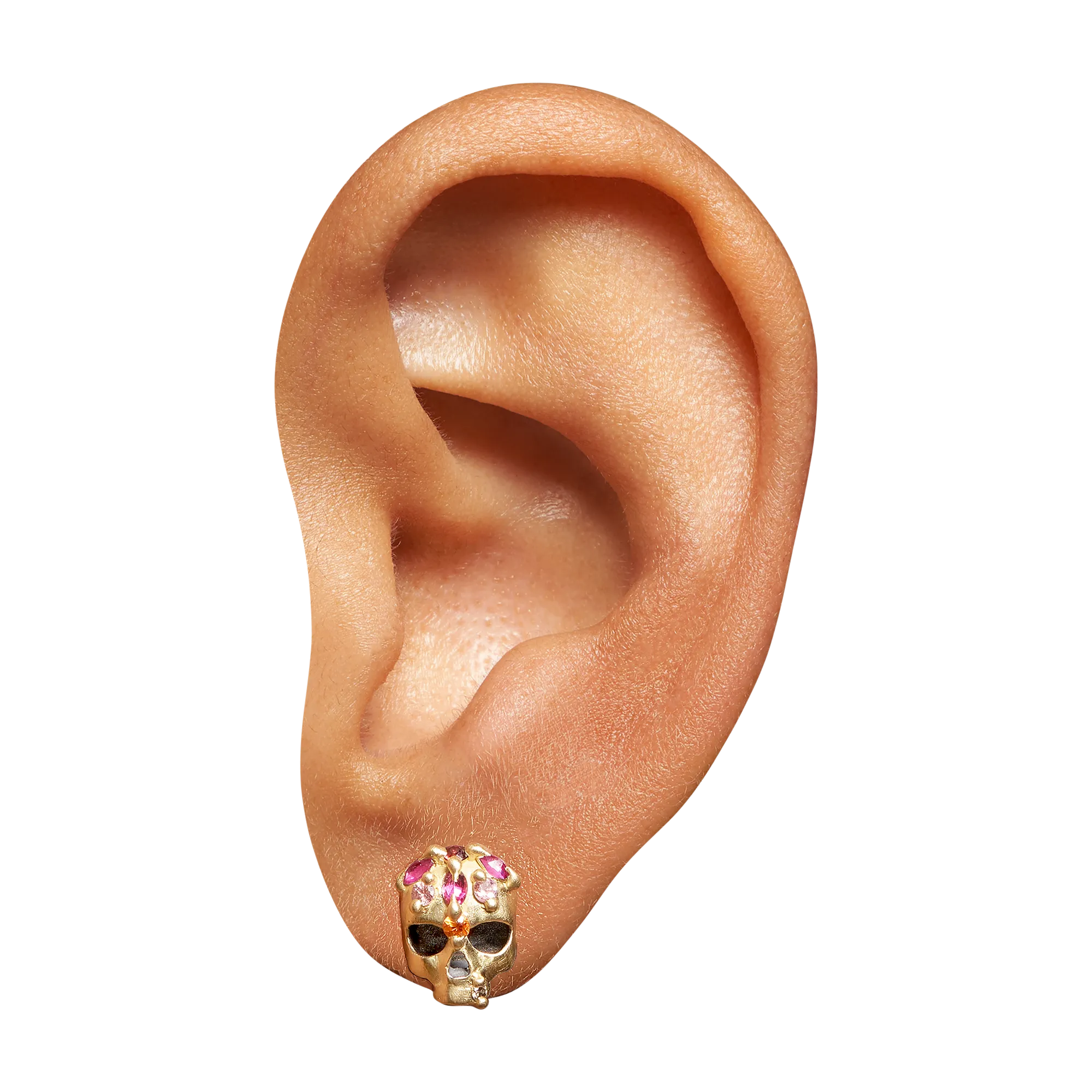 Pink Enchanted City Skull Stud Earrings - Made to Order