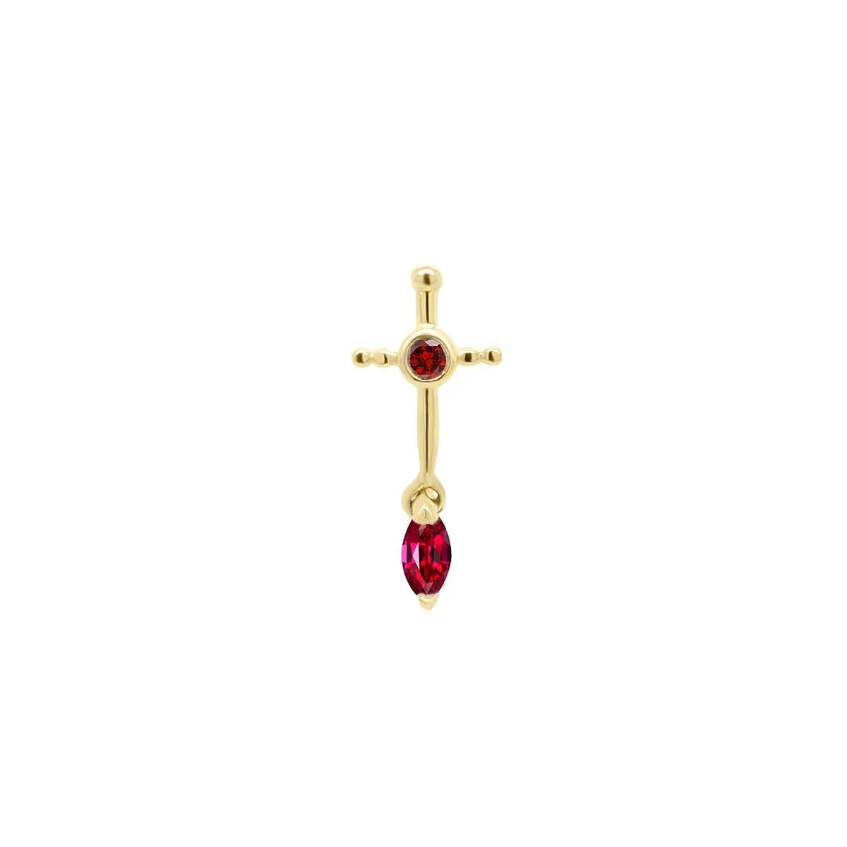 Porter Lyons Sacrifice Sword Threaded Flat Back Earring - Ruby