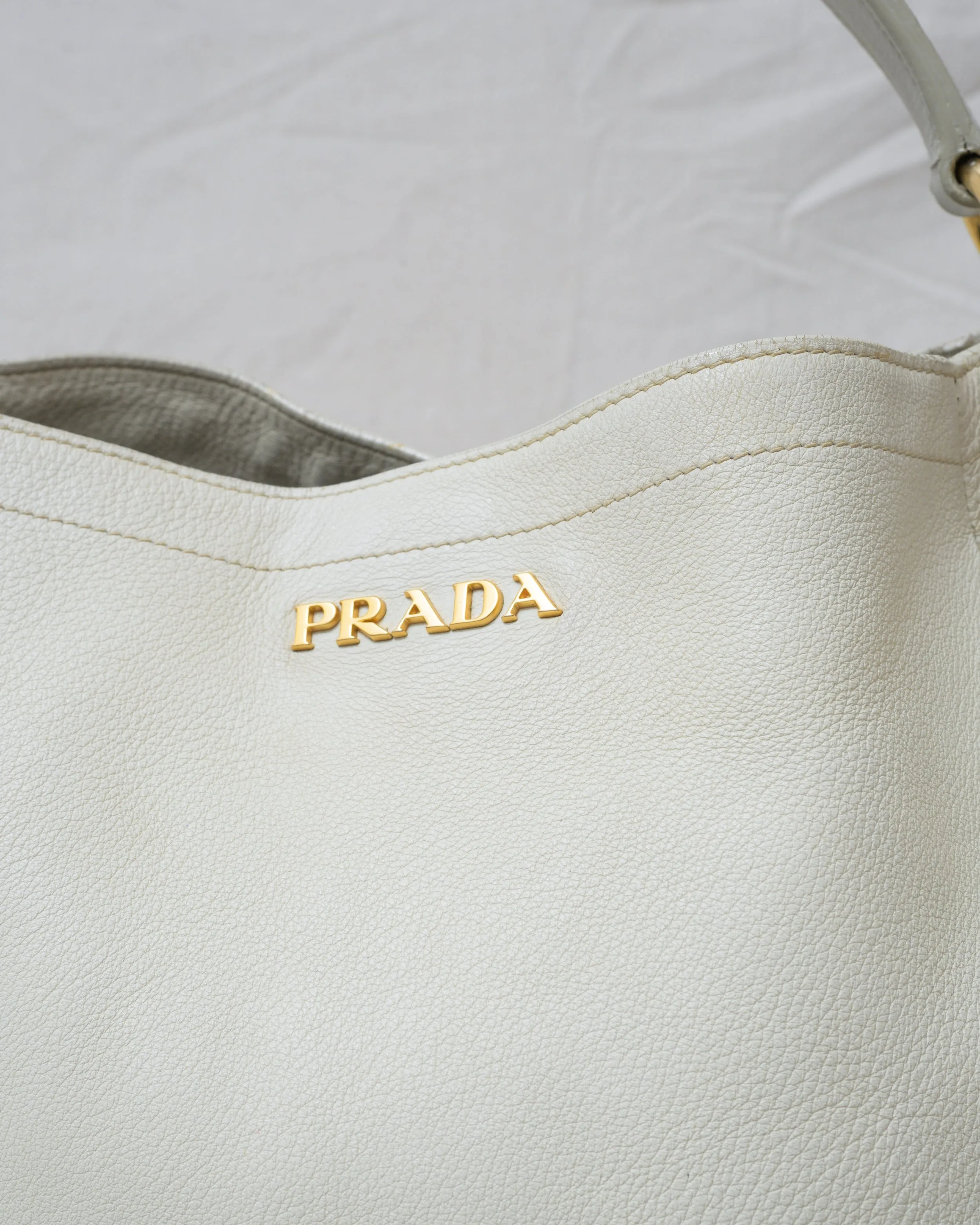 Preloved Cream PRADA Vitello Daino Bag