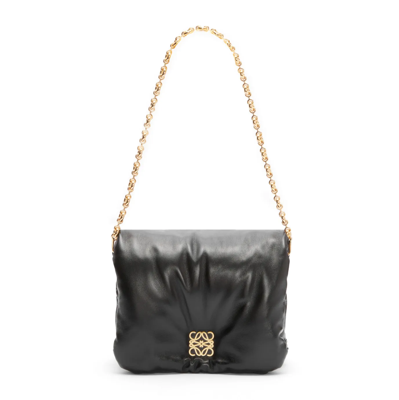 PUFFER GOYA IN SHINY NAPPA LAMBSKIN - BLACK