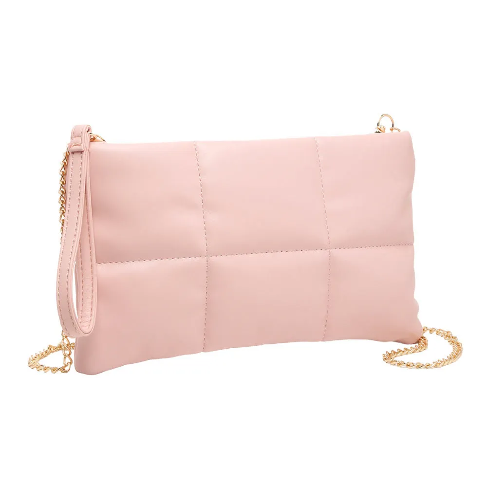 Quilted Solid Faux Leather Crossbody Bag