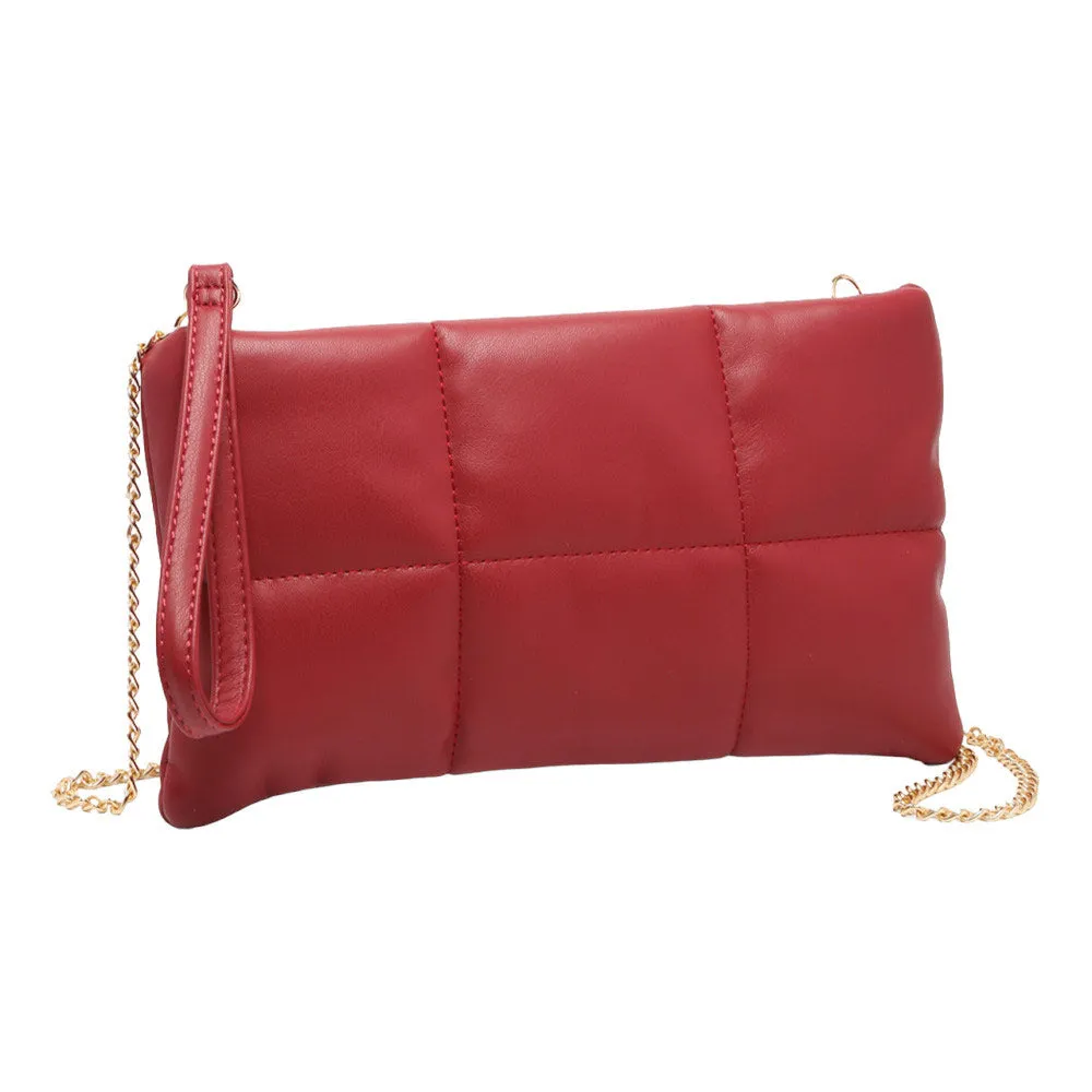 Quilted Solid Faux Leather Crossbody Bag