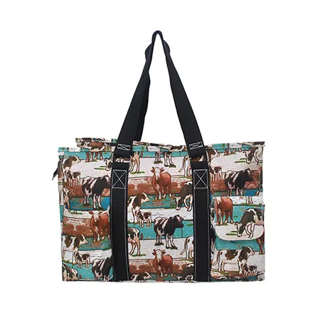 SALE! Country Side Moo NGIL Zippered Caddy Organizer Tote Bag