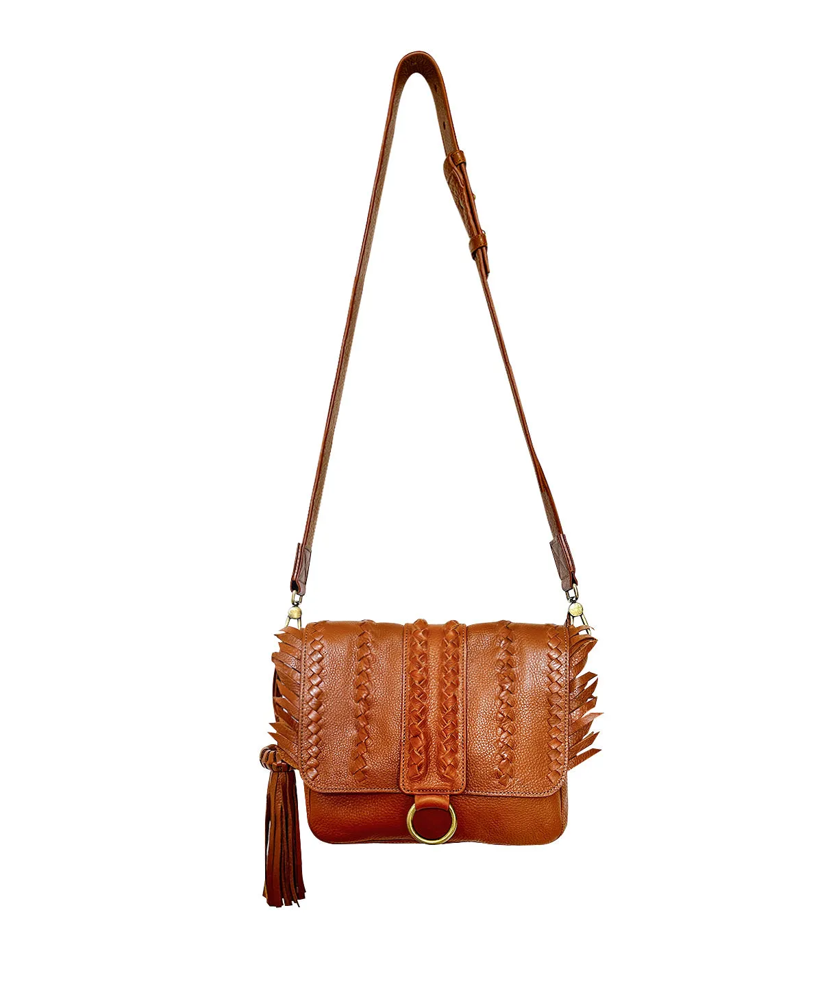 Seneca Tan Leather Shoulder Bag