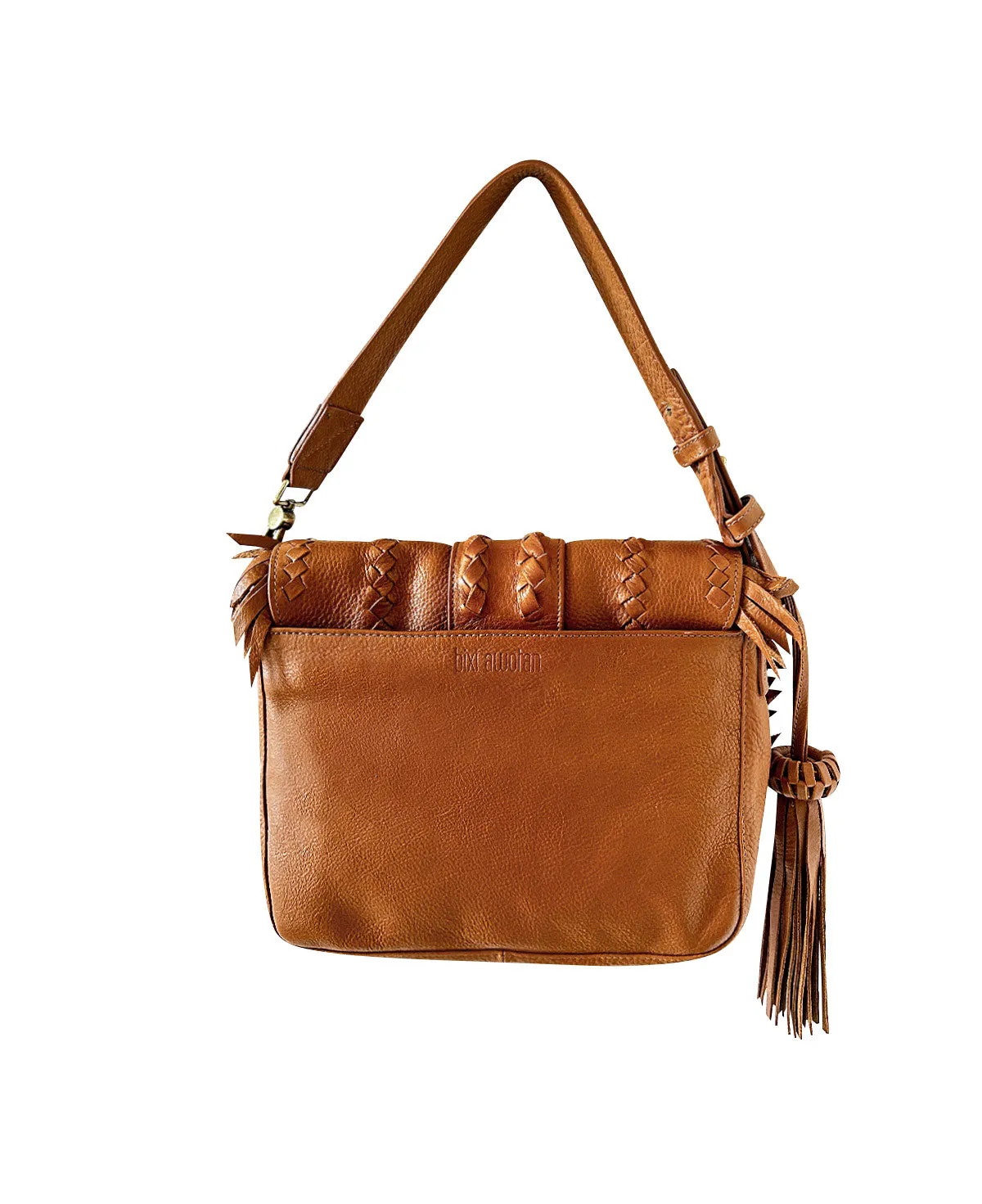 Seneca Tan Leather Shoulder Bag