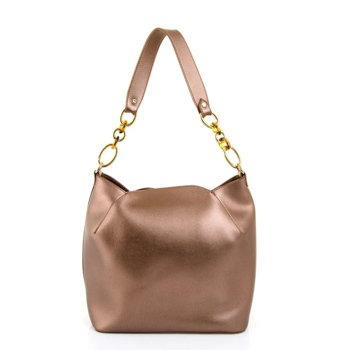 Shiny Copper Shoulder Handbag