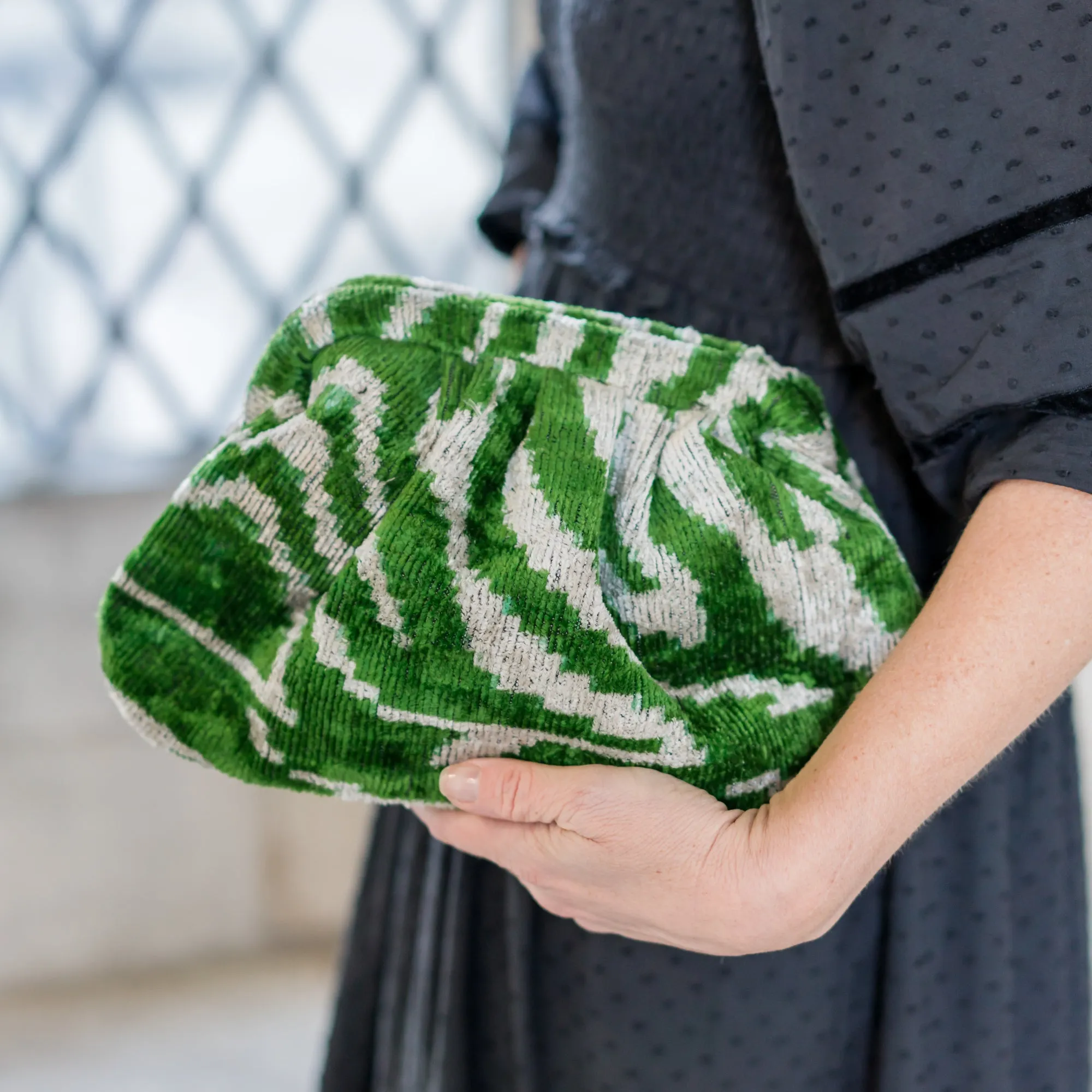 Silk Velvet Ikat Soft Clutch