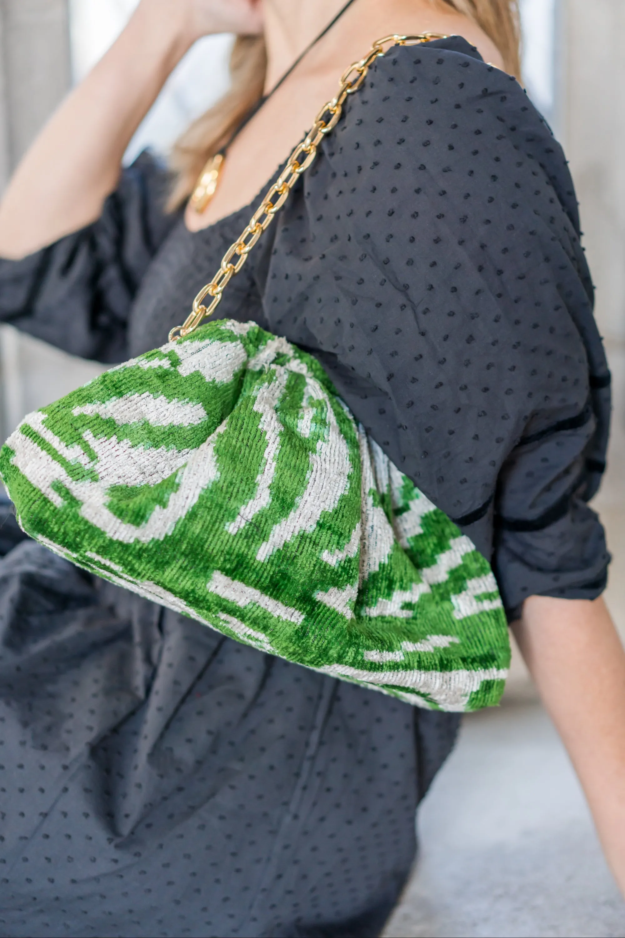 Silk Velvet Ikat Soft Clutch