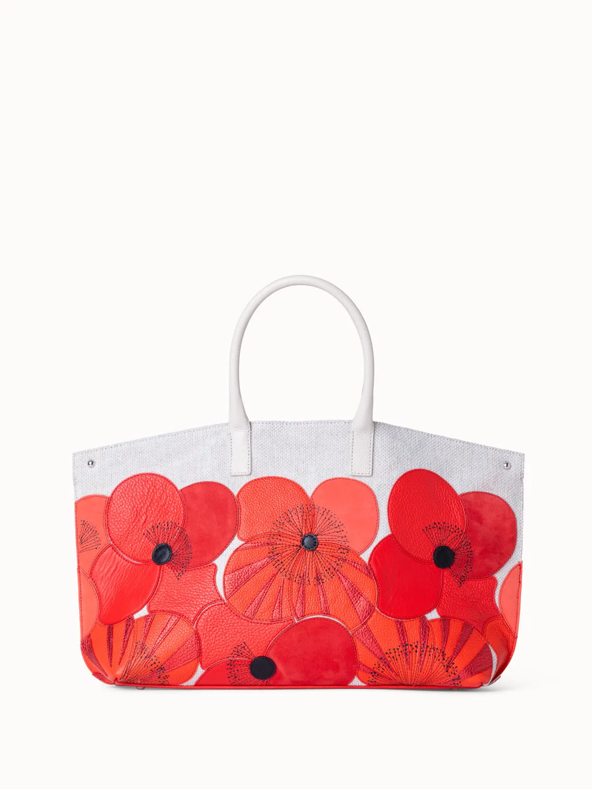 Small Ai Messenger Bag in Canvas mit Poppies patchwork