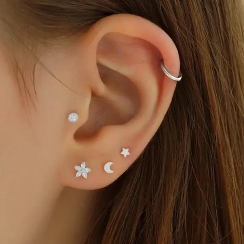 Solid Moon Flat Back Piercing (16G)