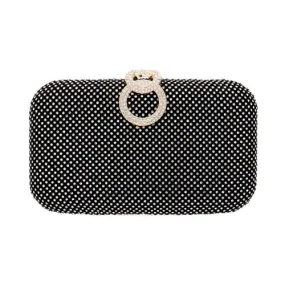 Stone Embellished Evening Clutch Crossbody Bag