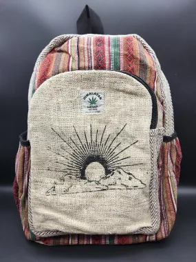 ThreadHeads Himalayan Hemp Mountain Sunrise Backpack - 11x16