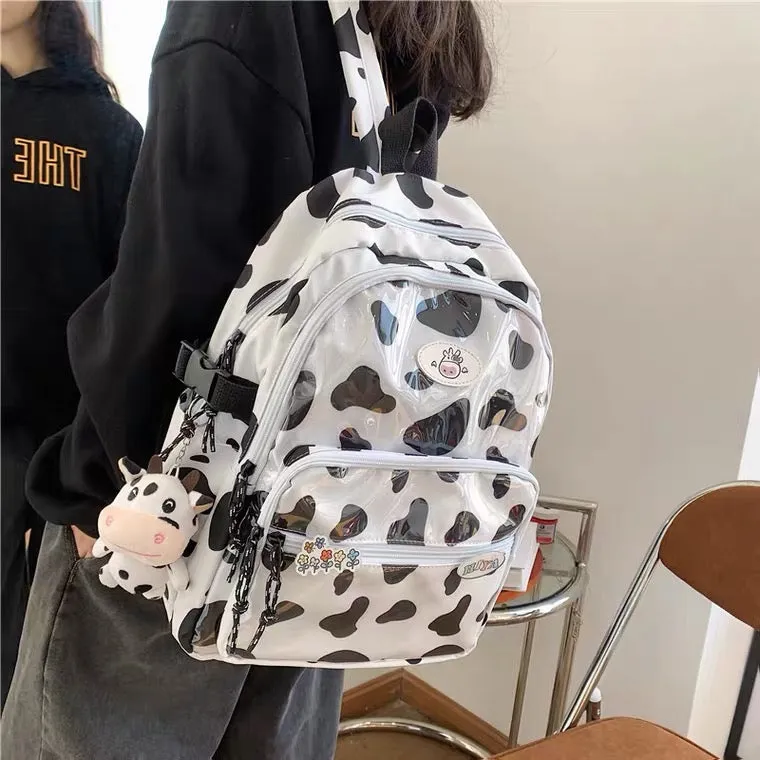 ULZZANG INS CUTE COW PATTERN BACKPACK BY70128