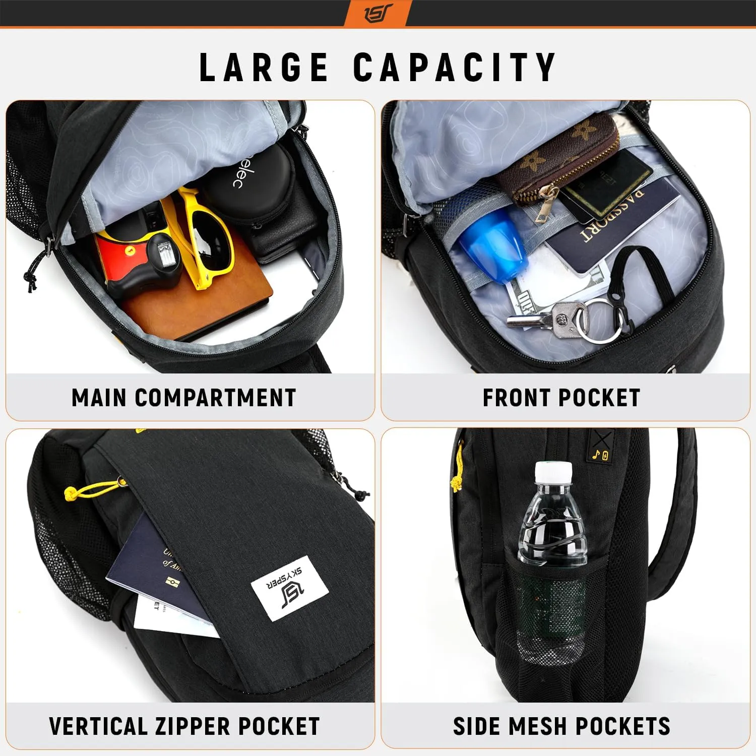 Urban X9 - SKYSPER 9L Travel Sling Bag RFID Anti-Theft Crossbody Daypack Chest Bag