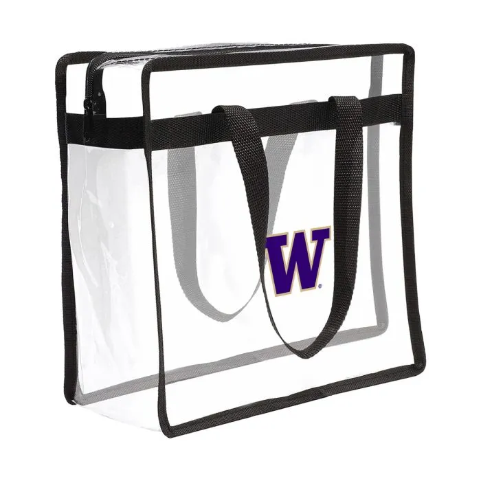 WASHINGTON HUSKIES CLEAR STADIUM TOTE BAG