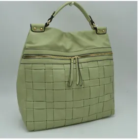 Weaving pattern backpack - sage