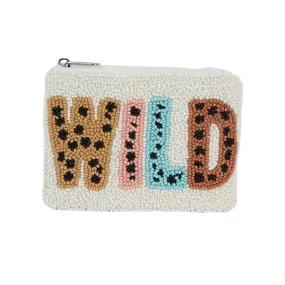 Wild Message Animal Pattern Seed Beaded Mini Pouch Bag